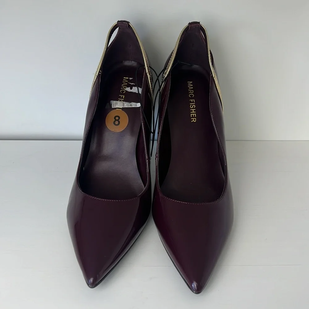 Marc Fisher Garlene Patent Leather Pointed Toe Heels - Picture 2 of 7